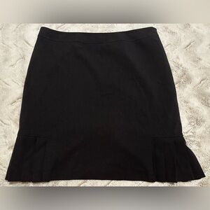 Tahari Black Pencil Skirt Ruffle Hem
